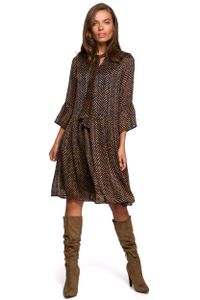 Stylove Dámske mini šaty Vincent S237 hnedá L