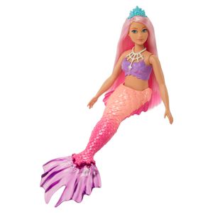 Barbie Dreamtopia Meerjungfrau-Puppe (kurvig, rosafarbenes Haar), Spielzeug ab 3 Jahren