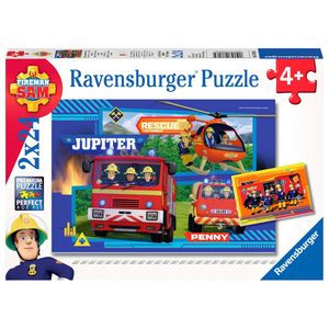 Ravensburger dětské puzzle - 07826 Vodní pochod se Samem - puzzle pro děti od 4 let, Hasič Sam puzzle s 2x24 dílky