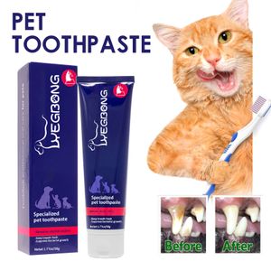 Haustier-Zahnpasta, bekämpft Mundgeruch, entfernt Plaque, optimale Zahngesundheit, Rindfleisch-Vanille-Geschmack für Hunde und Katzen