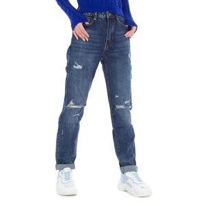 Ital-Design Damen Boyfriend Jeans von Laulia Gr. M/38 - blue