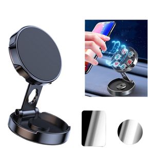 Faltbarer Magnetischer Auto Handyhalter, 360 ° Drehbarer Telefonhalter mit 2 Metallpatches, schwarz