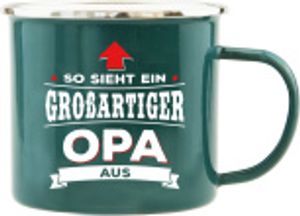 Echter Kerl Emaille Kaffeetasse Kaffeebecher  Opa