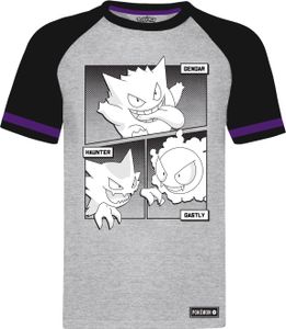 Pokémon Raglan T-Shirt Shadow Pokémon Gengar Gastly Nebulak Alpollo Haunter