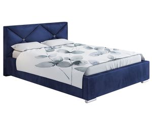 GRAINGOLD Polsterbett 120x200 cm Rise - Bett mit Bettkasten und Lattenrost, Modernes Doppelbett - Blau
