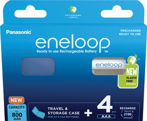 1x4 Panasonic Eneloop Micro AAA 800mAh + Akkubox    BK-4MCDEC4BE