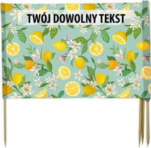 PARAWAN PLAŻOWY Cytryny i kwiaty z indywidualnym  napisem 8 PANELI 14.8