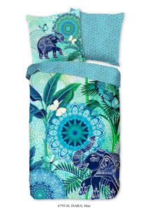 Hip Bettwäsche mit Mandalas, Blättern und ein Elefant - Isara - 135x200 cm - 100% Baumwolle / Satin