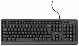Trust TK-150, Volle Größe (100%), USB, Membran Key Switch, QWERTZ, Schwarz