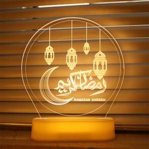 LED Ramadan 3D Nachtlicht Batteriebetrieben Eid Mubarak Deko Tischdekoration Dekoleuchten