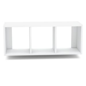 STIV Meble | Regał 88,2x31,8x35,2 cm Biały Mat | 3 półki | Do zawieszenia i postawienia | Pion/Poziom