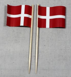 Party-Picker Flagge Dänemark Papierfähnchen in Spitzenqualität 25 Stück Beutel