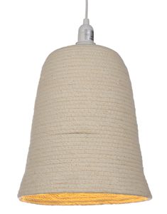 Papier Hänge Lampenschirm, Deckenleuchte aus Recyceltem Baumwollpapier - Modell Olas 2, Weiß, 21*23*23 cm, Asiatische Lampenschirme aus Papier & Stoff