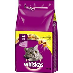 Whiskas Katzenfutter Trockenfutter Senior 7+ mit Huhn, 1 Beutel (1 x 1,9kg)