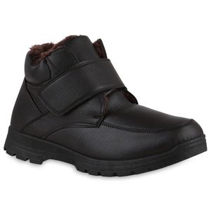 VAN HILL Herren Warm Gefütterte Winter Boots Bequeme Profil-Sohle Schuhe 840524, Farbe: Dunkelbraun, Größe: 44
