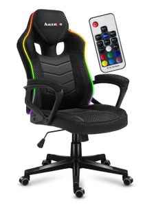 huzaro Force 2.5 | RGB LED Beleuchtung Gaming Stuhl Computerstuhl PC Chair | Höhenverstellbar Wippfunktion Stoff | bis 130 kg belastbar | Schwarz