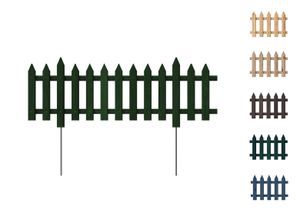 Floranica Gartenzaun 103 cm lang Behandelte Kiefer Steckzaun mit Metallstäben Zaun für Beete Gemüsebeete Dekorative Gartenpalisade Farbe:Grün Größe:1 Stk. 103cm lang / 40cm hoch