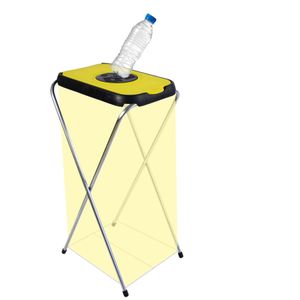 Müllsackständer SwingFix BLAU 120L - Müllbeutelhalter mit Gitterboden - Gelber Sack Ständer Metall : Gelb