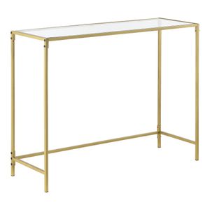 Konsolentisch Alajärvi 100 x 35 x 80 cm Flurtisch Konsole Glas-Tischplatte Kommode Highboard Glas Stahl Gold