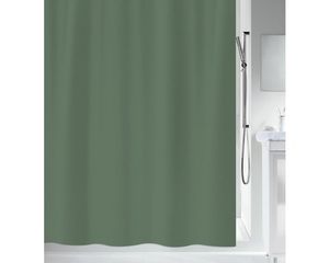 Spirella Anti-Schimmel Duschvorhang - Anti-Bakteriell, waschbar, wasserdicht - Polyester, „Primo “ 180 x 200 cm dunkelgrün