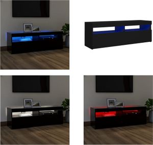 vidaXL TV Schrank mit LED Leuchten Schwarz 120x35x40 cm - TV-Schrank - TV-Schränke - TV-Schrank Mit LED - TV-Möbel