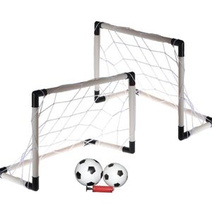 MASTER - Set mit 2 Fußballtoren - Für Kinder und Erwachsene - Inklusive 3 Netze, Torhaken, 2 Bälle