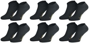 Tobeni 6 Paar Damen Herren Sneakersocken Bambus-Socken Uni Anti-Schweiss Füsslinge für Fitness Arbeit und Freizeit, Farbe:Schwarz, Grösse:47-50