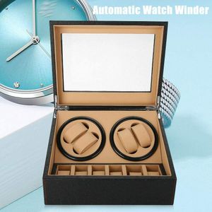 Skladovací box Watch Box Watch Winder 4 + 6 hodinek Vitrína Muži Dámy Watch Winder Box Automatické hodinky Dárek