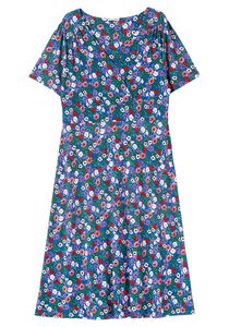 sheego by Joe Browns Damen Große Größen Jerseykleid in Wickeloptik, mit floralem Druck Jerseykleid Citywear feminin V-Ausschnitt Raffung gemustert