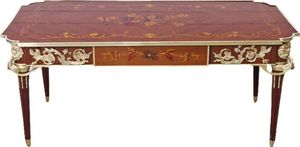 Casa Padrino Luxus Barock Schreibtisch Mahagoni Sekretär 120 cm - Antik Stil