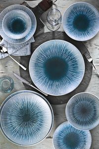 Kütahya Porselen Nanokrem 24 Teile Porzellan Geschirr Set Ozean Blau NNEO24Y2891005