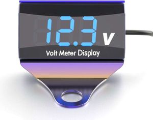 Motorrad DC 10-150V Digital Voltmeter LED-Anzeige Wasserdicht Spannungstester Batterie Monitor Messgerät mit Halterung