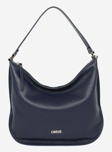 CINQUE Leder Handtasche Schultertasche Claire Satchel Dark Blue dunkelblau