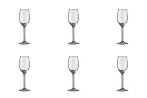 6 x Sherryglas, Dessertweinglas, Glas, transparent, 14cl, Ø6cm, Höhe:17.9cm