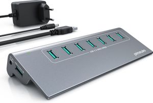 Primewire USB 3.2 Gen2 Hub, 7 Port Verteiler aktiv mit Netzteil, 10 Gbit/s