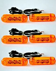 6 x 3LED Begrenzungsleuchte 24V / 0,4W LKW Seitenmarkeirungsleuchten Orange Neu Anhänger Hochwertig E-Prüfezeichen
