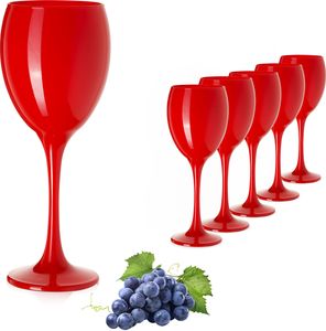 PLATINUX Rote Weingläser Wasserglas Set 6 Teilig max. 320ml aus Glas massiv Getränkeglas Weißweingläser Rotweingläser