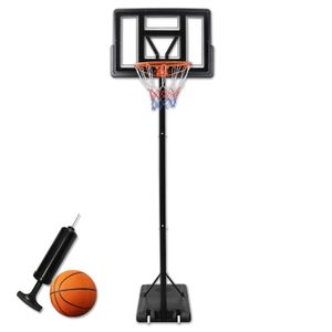 LZQ Basketballständer Basketballkorb Set mit Rollen Outdoor & Indoor Tragbar Korbanlage Höhenverstellbar von 230 bis 305 cm Korbanlagen für Kinder und Erwachsene