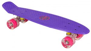 Skateboard Met Ledverlichting 55,5 Cm Paars/roze