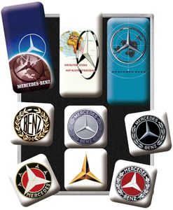Nostalgic-Art - 9tlg. Magnetset - Mercedes-Benz - Logo Evolution