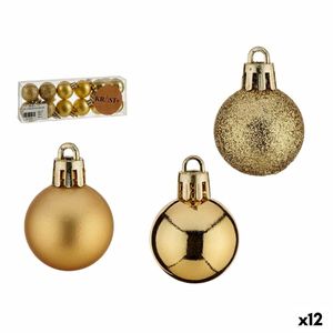 Weihnachtskugeln-Set Gold PVC Ø 3 cm (12 Stück)