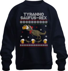 Škaredý sveter Tyranno Saufus-Rex - Weihnachten Xmas Christmas Uni pulóver, Navy, XXL