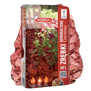 Dekorative Holzhackschnitzel Rot zur Gartendeko und Beetgestaltung Sobex 50 L