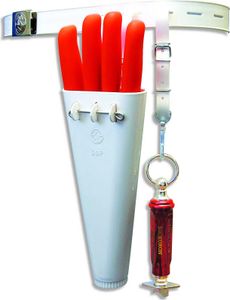 F. DICK Gürtel mit Messerköcher Köcher für 4 Messer und Riemen für Wetzstahl