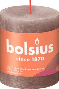Bolsius Rustik Stumpenkerze Rustikale Taupe 80/68mm