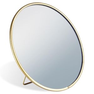 Vilde Spiegel Spieglein Standspiegel Kosmetikspiegel Schminkspiegel stehend aus Metall Gold 15 cm