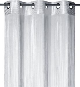 heimtexland ® Fadenstore Fadengardine Fadenvorhang Zuschneidbar Ösen Raumteiler Gardine Vorhang Insektenschutz Türvorhang  Typ123 Silber Grau HxB 160x98 cm