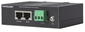 Intellinet Industrial Gigabit Ultra PoE Injector, 1 x 60 W Port, IEEE 802.3bt/at/af Power over Ethernet (Ultra POE/PoE+/PoE), Metallgehäuse