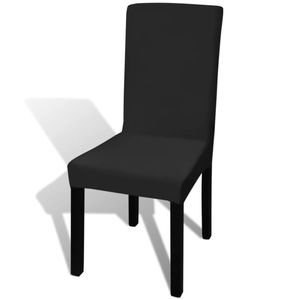 vidaXL Stretch Chair Covers Straight 4 ks Black