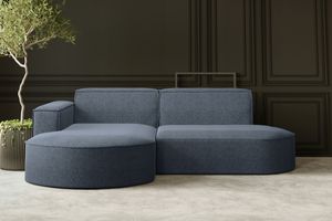 Kaiser Möbel Ecksofa, Sofa L form, Couch L form MODENA L STUDIO stoff Neve Blau Links